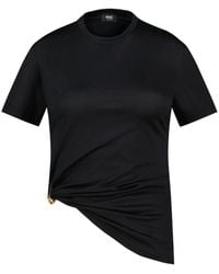 Versace - Logo T -shirt Katoen Zwart - Lyst