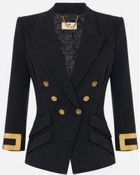 Elisabetta Franchi - Jack Met Dubbele Rij Knopen En Logo - Lyst