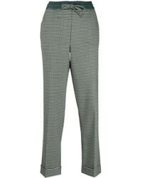 P.A.R.O.S.H. - Fine-Check Tapered Cropped Trousers - Lyst