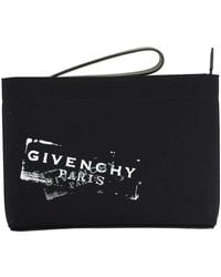 Givenchy - Logo Clutch Bag Cotton - Lyst