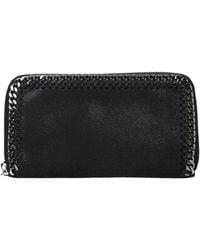 Stella McCartney - Stella Mc Cartney Damens Schwarze Geldbörse aus Öko-Wildleder - Lyst