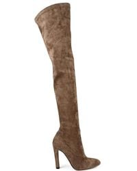 Ralph Lauren - Suede Almond-Toe Thigh-High Boots - Lyst