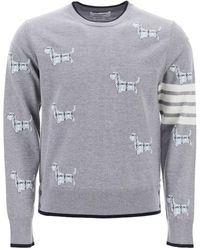 Thom Browne - 4 -Bar -Pullover mit Hector -Muster - Lyst