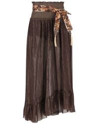 Zimmermann - Aster Cotton And Silk Midi Skirt - Lyst