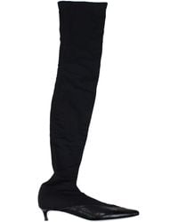 Givenchy - Schwarze Stoff Über Dem Knie Stiefel - Lyst