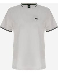 BOSS - Stretch Cotton T Shirt With Logo - Lyst