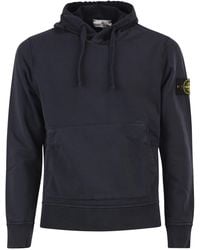 Stone Island - Regular Fit Sweatshirt With Hood And Kangaroo Pocket - Lyst