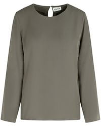 P.A.R.O.S.H. - 'poker' Grijze Polyester Blouse - Lyst
