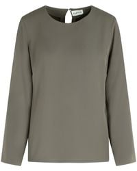 P.A.R.O.S.H. - 'poker' Grijze Polyester Blouse - Lyst