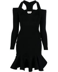 McQueen - Rippenstrick Mini Kleid - Lyst