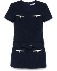 Self-Portrait - Self Portrait Navy Blue Bouclé Mini Kleid - Lyst