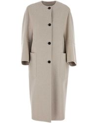 Max Mara - Buttoned Long-Sleeved Coat - Lyst