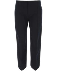 Bottega Veneta - Midnight Cotton Cropped Cut Pant - Lyst