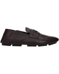 Dolce & Gabbana - Dolce&Gabbana Driver Moccasins/Testa Di Moro Leather - Lyst