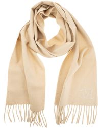 Max Mara - Wkclara Camel Stole With Monogram Embroidery - Lyst