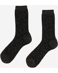ANT45 - Stretch Cotton Blend Socks With Animal Print - Lyst