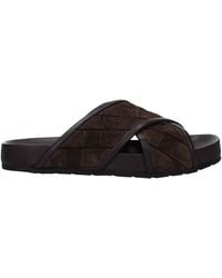 Bottega Veneta - Slippers And Hooves Tarik Suede Dark Chocolate - Lyst