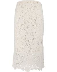 Ermanno Scervino - Floral Lace Overlay Scalloped Hemline Midi Skirt - Lyst