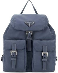 Prada - Cerulean Blue Re-nylon Small Backpack - Lyst