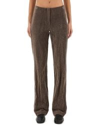 Alysi - Velvet "crinkle" Slim Pants - Lyst
