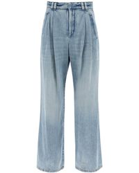 Brunello Cucinelli - Jeans de pierna ancha con pliegues dobles - Lyst