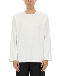 Helmut Lang - Logo T-Shirt Cotton T-Shirts - Lyst