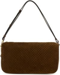 Gucci - Caramel Suede Half Horsebit Shoulder Bag - Lyst