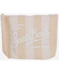Mc2 Saint Barth - Fabric Clutch Bag With Logo - Lyst