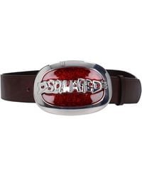 DSquared² - Frauen 's Gürtel Leder braun/rot - Lyst