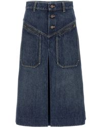 Chloé - Denim Skirt Gonne Blu-Donna - Lyst