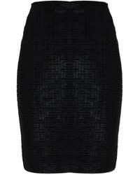 Balmain - Kokerrok Met Logo Patroon - Lyst