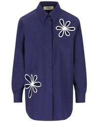 Fendi - Cotton Shirt With Cut Out - Lyst