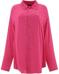 Balenciaga - Oversized Overhemd Met Logo-jacquard - Lyst