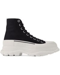 McQueen - Tread Slick Sneakers Black/White Canva - Lyst