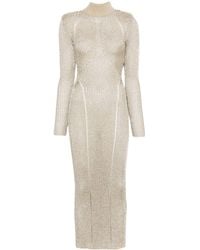 Self-Portrait - Lurex Knitted Maxi Dress - Lyst