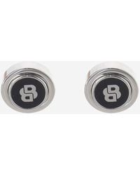 BOSS - Brass Cufflinks With Logo - Lyst