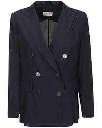 Alberto Biani - Georgette Double-Breasted Jacket - Lyst