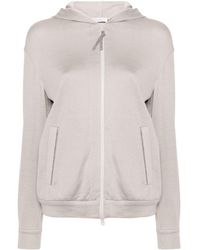 Brunello Cucinelli - Cotton And Silk Blend Hooded Zipped Cardigan - Lyst