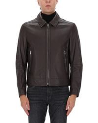 BOSS - Leather Jacket - Lyst