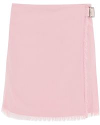 Burberry - Textured Wool Mini Kilt Skirt - Lyst