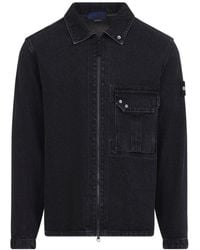 Stone Island - Denim Cotton Shirt - Lyst