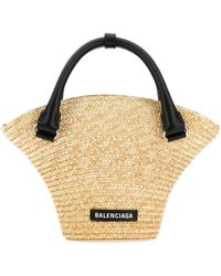Balenciaga - Straw Mini Beach Handbag - Lyst