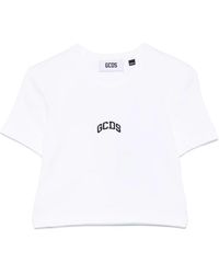 Gcds - Maglietta Ritagliata Con Ricamo - Lyst