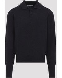 Studio Nicholson - Merino Wool Polo Sweater Jumper With Round Neck - Lyst
