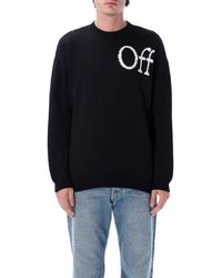 Off-White c/o Virgil Abloh - Oversized Crewneck Knit Sweater - Lyst