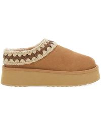 Mou - Plateau-Clog-Hausschuhe aus Wildleder - Lyst