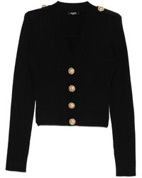 Balmain - Cárdigan acanalado con botones - Lyst