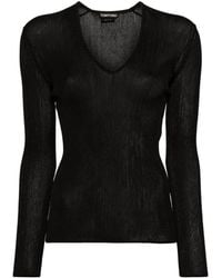 Tom Ford - Sheer Fine-Ribbed Top - Lyst