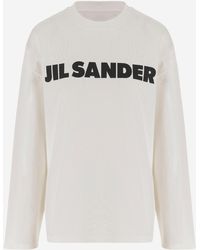 Jil Sander - T -shirt Met Lange Mouwen Met Logo - Lyst