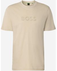 BOSS - Cotton T Shirt With Logo - Lyst